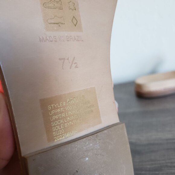 Madewell Bare Leather Slide Sandals Electric Pink Size Women's 7.5 Neon Slip-On - Picture 10 of 10